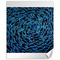 Neon Abstract Surface Texture Blue Canvas 11  X 14 