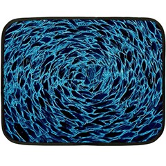 Neon Abstract Surface Texture Blue Fleece Blanket (mini)