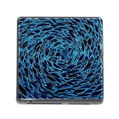 Neon Abstract Surface Texture Blue Memory Card Reader (square 5 Slot)