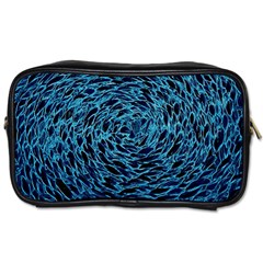 Neon Abstract Surface Texture Blue Toiletries Bag (one Side)