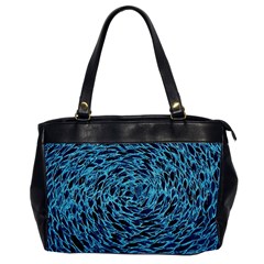 Neon Abstract Surface Texture Blue Oversize Office Handbag (2 Sides) by HermanTelo