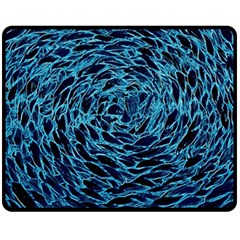 Neon Abstract Surface Texture Blue Fleece Blanket (medium) 