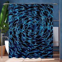 Neon Abstract Surface Texture Blue Shower Curtain 60  X 72  (medium) 