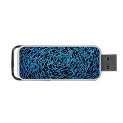 Neon Abstract Surface Texture Blue Portable Usb Flash (two Sides)