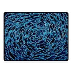 Neon Abstract Surface Texture Blue Double Sided Fleece Blanket (small) 