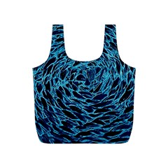 Neon Abstract Surface Texture Blue Full Print Recycle Bag (s) by HermanTelo