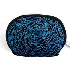 Neon Abstract Surface Texture Blue Accessory Pouch (medium)