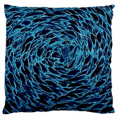 Neon Abstract Surface Texture Blue Large Flano Cushion Case (two Sides)