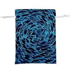 Neon Abstract Surface Texture Blue  Lightweight Drawstring Pouch (xl)