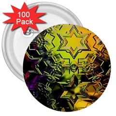 Background Star Abstract Colorful 3  Buttons (100 Pack)  by HermanTelo