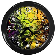 Background Star Abstract Colorful Wall Clock (black) by HermanTelo