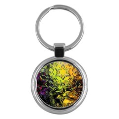 Background Star Abstract Colorful Key Chain (round) by HermanTelo