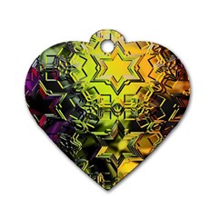 Background Star Abstract Colorful Dog Tag Heart (two Sides) by HermanTelo