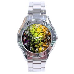 Background Star Abstract Colorful Stainless Steel Analogue Watch