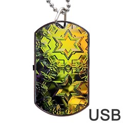 Background Star Abstract Colorful Dog Tag Usb Flash (one Side) by HermanTelo