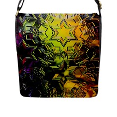 Background Star Abstract Colorful Flap Closure Messenger Bag (l)