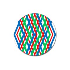 Geometric Line Rainbow Magnet 3  (round)