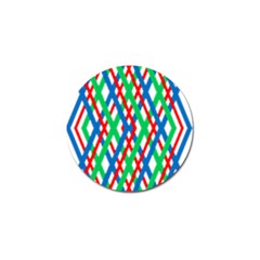 Geometric Line Rainbow Golf Ball Marker (4 Pack) by HermanTelo