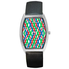 Geometric Line Rainbow Barrel Style Metal Watch