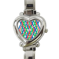 Geometric Line Rainbow Heart Italian Charm Watch by HermanTelo