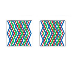 Geometric Line Rainbow Cufflinks (square)