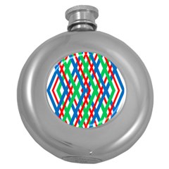 Geometric Line Rainbow Round Hip Flask (5 Oz)