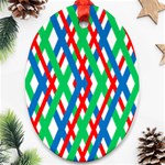 Geometric Line Rainbow Oval Ornament (Two Sides) Back