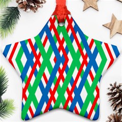 Geometric Line Rainbow Star Ornament (two Sides)