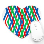 Geometric Line Rainbow Heart Mousepads Front