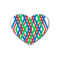 Geometric Line Rainbow Heart Coaster (4 Pack) 