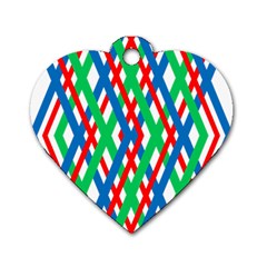 Geometric Line Rainbow Dog Tag Heart (one Side) by HermanTelo