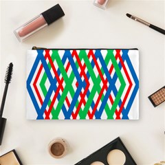 Geometric Line Rainbow Cosmetic Bag (medium) by HermanTelo