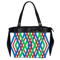 Geometric Line Rainbow Oversize Office Handbag (2 Sides) by HermanTelo