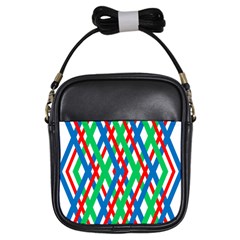 Geometric Line Rainbow Girls Sling Bag