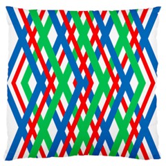 Geometric Line Rainbow Large Cushion Case (one Side) by HermanTelo