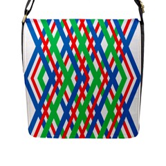 Geometric Line Rainbow Flap Closure Messenger Bag (l) by HermanTelo