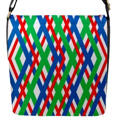 Geometric Line Rainbow Flap Closure Messenger Bag (s)