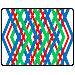 Geometric Line Rainbow Double Sided Fleece Blanket (medium) 