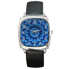 Mandala Background Texture Square Metal Watch by HermanTelo