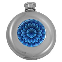 Mandala Background Texture Round Hip Flask (5 Oz)