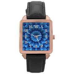 Mandala Background Texture Rose Gold Leather Watch  by HermanTelo