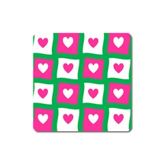 Pink Love Valentine Square Magnet by Mariart