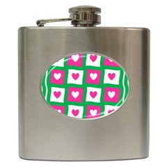 Pink Love Valentine Hip Flask (6 Oz) by Mariart