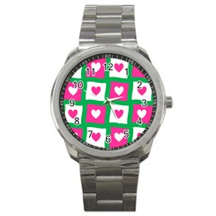 Pink Love Valentine Sport Metal Watch by Mariart