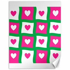 Pink Love Valentine Canvas 18  X 24  by Mariart