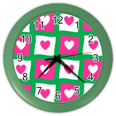 Pink Love Valentine Color Wall Clock by Mariart