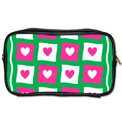 Pink Love Valentine Toiletries Bag (one Side) by Mariart