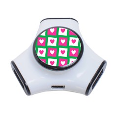 Pink Love Valentine 3-port Usb Hub by Mariart