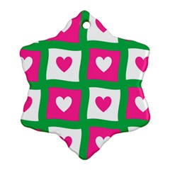 Pink Love Valentine Ornament (snowflake) by Mariart