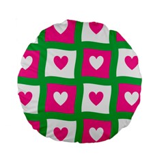 Pink Love Valentine Standard 15  Premium Round Cushions by Mariart